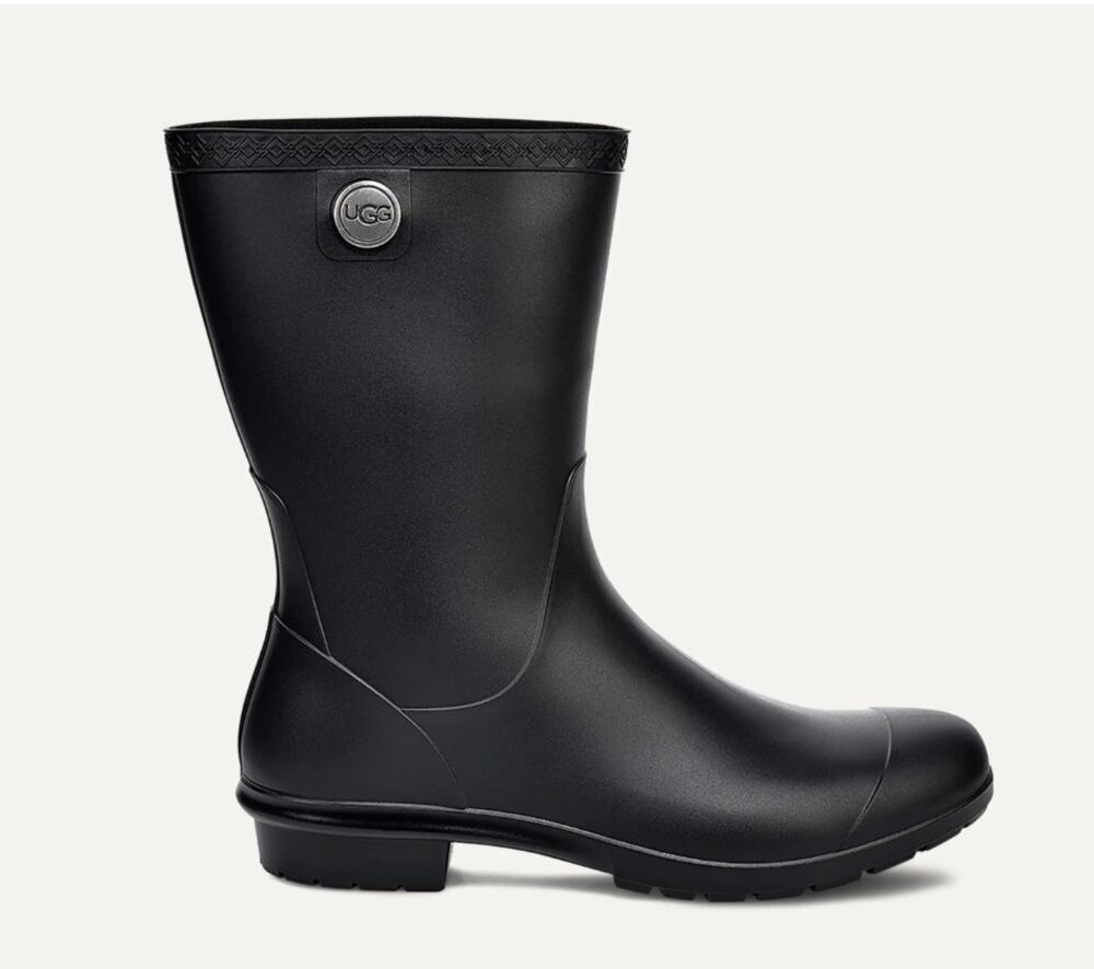 UGG Sienna Black Matte Waterproof Rain Boots NEW Size 6